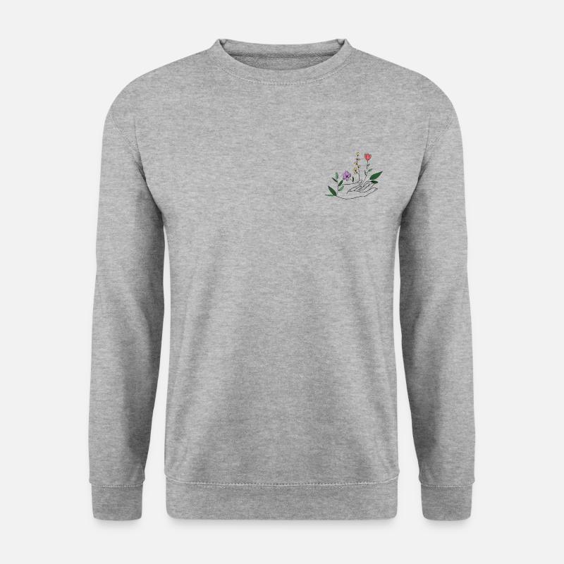 Hands of Flowers - Unisex Pullover - Weißgrau meliert
