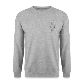 Lightbulb Floral - Unisex Sweatshirt - salt & pepper - Front - Alina (178cm) & Michal (187cm)