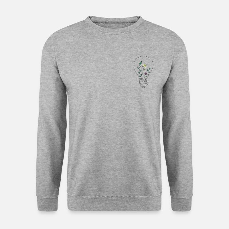 Glühbirne Floral - Unisex Pullover - Weißgrau meliert