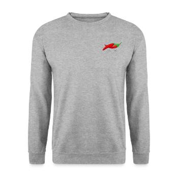 too hot - Unisex Pullover - Weißgrau meliert - Vorne - Alina (178cm) & Michal (187cm)