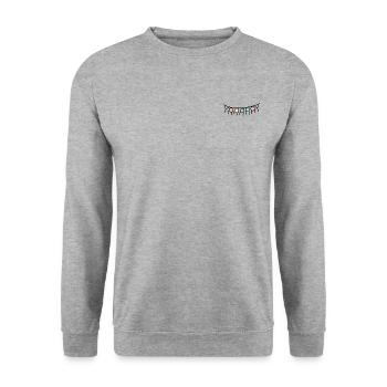 Wimpel Girlande YAY _colored - Unisex Pullover - Weißgrau meliert - Vorne - Alina (178cm) & Michal (187cm)