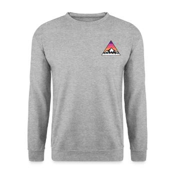 Bergdreieck - Unisex Pullover - Weißgrau meliert - Vorne - Alina (178cm) & Michal (187cm)