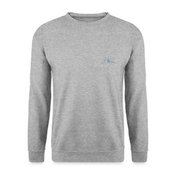 Vague et sunset bleu - Sweat-shirt Unisexe - gris chiné - Devant - Alina (178cm) & Michal (187cm)