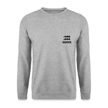 Zodiac Aquarius sign gift idea - Unisex Sweatshirt - salt & pepper - Front - Alina (178cm) & Michal (187cm)