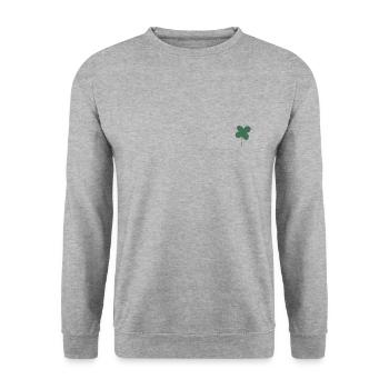 Trèfle porte-bonheur - Sweat-shirt Unisexe - gris chiné - Devant - Alina (178cm) & Michal (187cm)