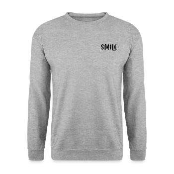 SMILE - Unisex Pullover - Weißgrau meliert - Vorne - Alina (178cm) & Michal (187cm)