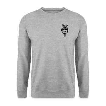 Love Post - Unisex Sweatshirt - salt & pepper - Front - Alina (178cm) & Michal (187cm)