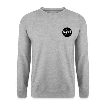 NASA Logo Classique En Noir Et Blanc - Sweat-shirt Unisexe - gris chiné - Devant - Alina (178cm) & Michal (187cm)