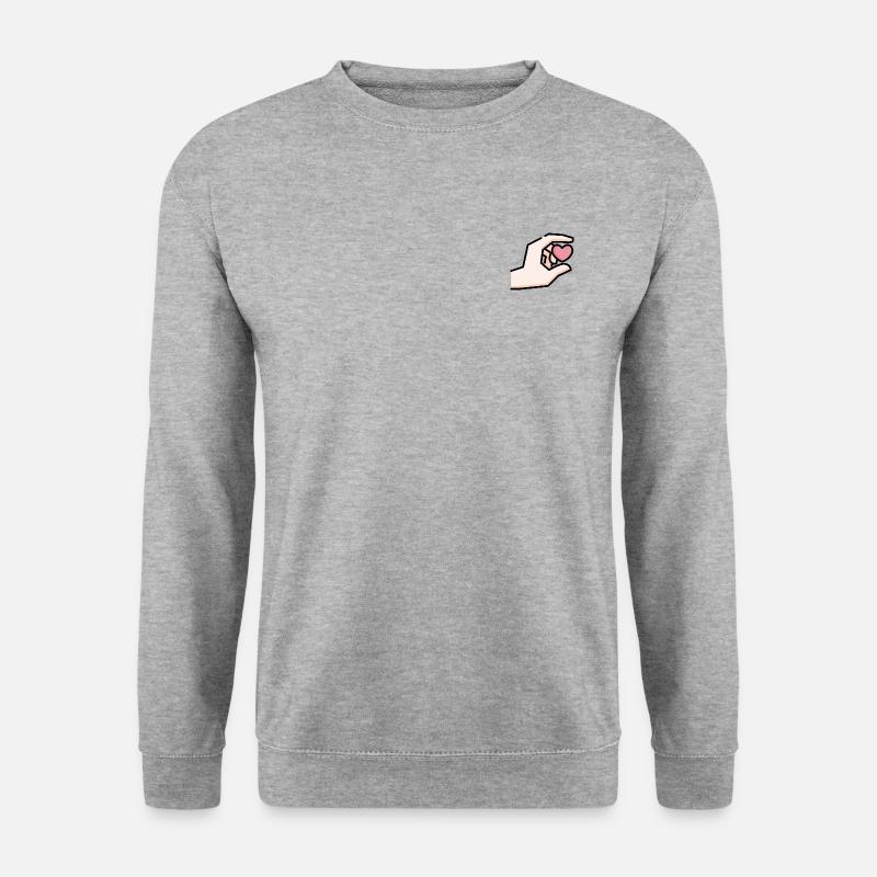 Hand mit Herz Geschenk Idee - Unisex Pullover - Weißgrau meliert