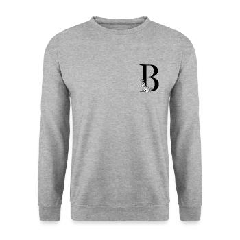 Letter B - Unisex Sweatshirt - salt & pepper - Front - Alina (178cm) & Michal (187cm)