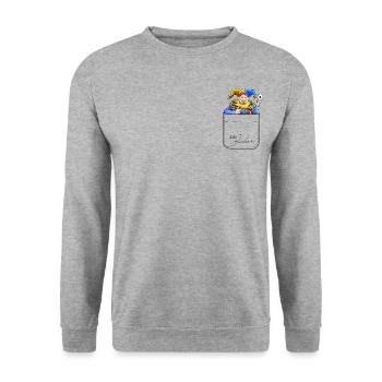 Jolly Joker - Unisex Pullover - Weißgrau meliert - Vorne - Alina (178cm) & Michal (187cm)