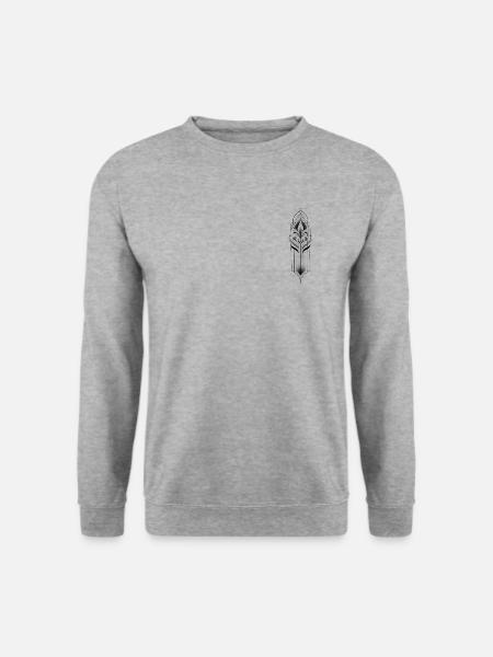 Art Nouveau Flower in Frame - Unisex Pullover - Weißgrau meliert