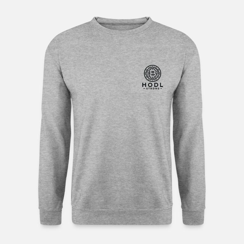Bitcoin "Hodl Strong" - Unisex Pullover - Weißgrau meliert