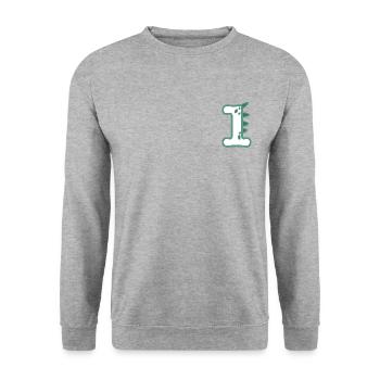 Number 1 - Unisex Sweatshirt - salt & pepper - Front - Alina (178cm) & Michal (187cm)
