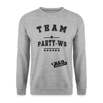 Team Party! Location cadeau - Sweat-shirt Unisexe - gris chiné - Devant - Alina (178cm) & Michal (187cm)