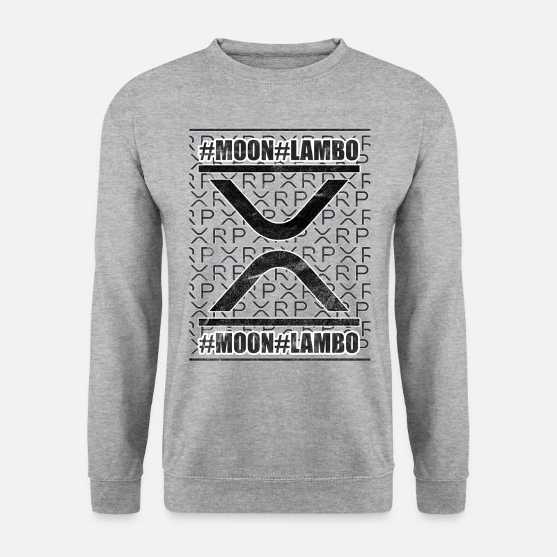 XRP Logo Vintage Bitcoin Spruch Geschenk Moon - Unisex Pullover - Weißgrau meliert
