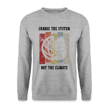 Student demo against climate change - Unisex Sweatshirt - salt & pepper - Front - Alina (178cm) & Michal (187cm)