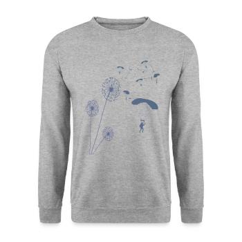Parachutiste cadeau de parachutiste parapente - Sweat-shirt Unisexe - gris chiné - Devant - Alina (178cm) & Michal (187cm)