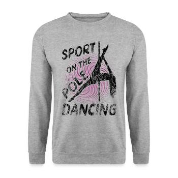 Pole Dance der Sport für die Frau Fitness Tanz - Unisex Pullover - Weißgrau meliert - Vorne - Alina (178cm) & Michal (187cm)