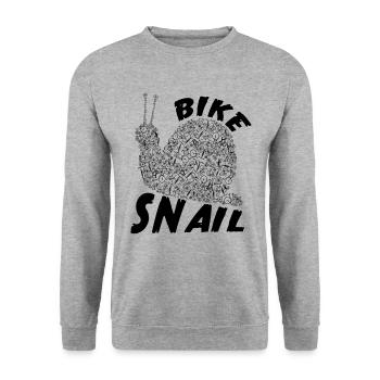 L'escargot fabriqué à partir de vélos - Sweat-shirt Unisexe - gris chiné - Devant - Alina (178cm) & Michal (187cm)