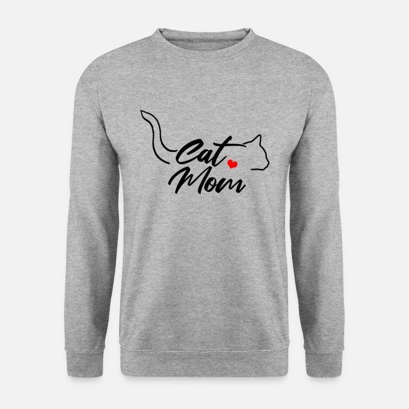 Die Katzenmutter Miezekatze Katze - Unisex Pullover - Weißgrau meliert