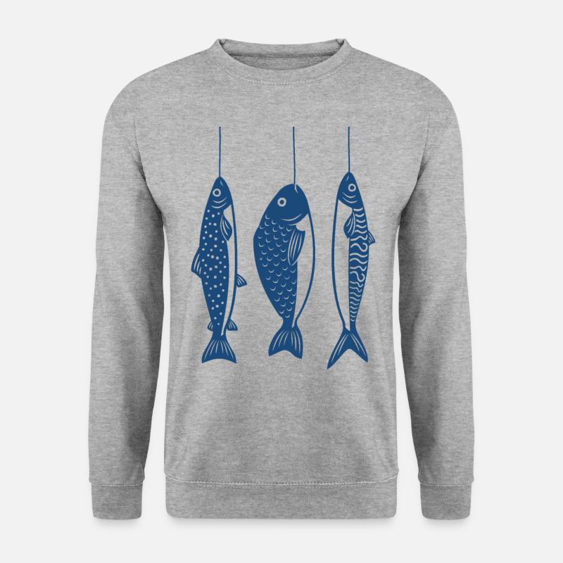 Fish on the hook - Unisex Sweatshirt - salt & pepper