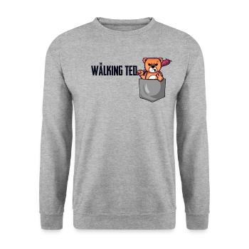 The walking ted pocket - Unisex Sweatshirt - salt & pepper - Front - Alina (178cm) & Michal (187cm)