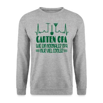 Garten Opa Wie Ein Normaler Opa Nur Viel Cooler - Unisex Pullover - Weißgrau meliert - Vorne - Alina (178cm) & Michal (187cm)