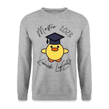 LegEnte Master 2023 - Unisex Pullover - Weißgrau meliert - Vorne - Alina (178cm) & Michal (187cm)