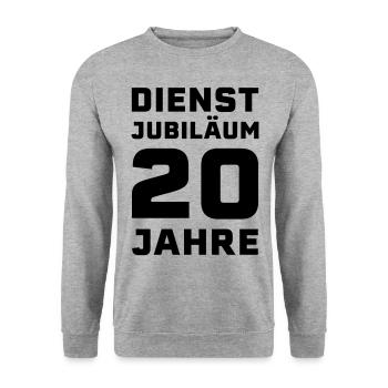 Dienstjubiläum 20 Jahre Firmenjubiläum Geschenk - Unisex Pullover - Weißgrau meliert - Vorne - Alina (178cm) & Michal (187cm)