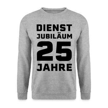 Dienstjubiläum 25 Jahre Firmenjubiläum Geschenk - Unisex Pullover - Weißgrau meliert - Vorne - Alina (178cm) & Michal (187cm)