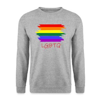 Lgbtq, Pride month, Regenbogen - Unisex Pullover - Weißgrau meliert - Vorne - Alina (178cm) & Michal (187cm)