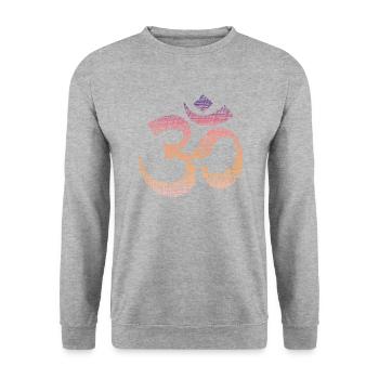Yoga, Om, Namaste,Vintage - Unisex Pullover - Weißgrau meliert - Vorne - Alina (178cm) & Michal (187cm)