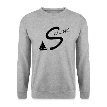 Segeln, Spruch, Segler - Unisex Pullover - Weißgrau meliert - Vorne - Alina (178cm) & Michal (187cm)