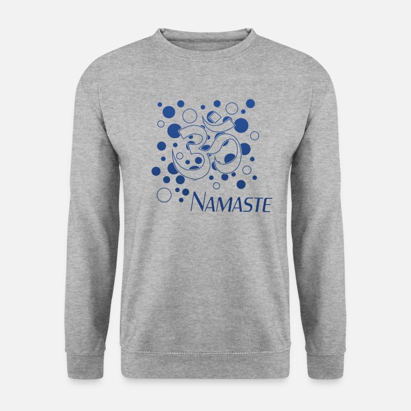 Yoga, Namaste - Unisex Pullover - Weißgrau meliert