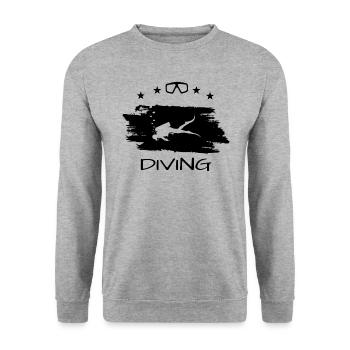 Tauchen, Diving - Unisex Pullover - Weißgrau meliert - Vorne - Alina (178cm) & Michal (187cm)