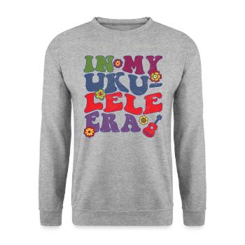 In my Ukulele Era - Unisex Sweatshirt - salt & pepper - Front - Alina (178cm) & Michal (187cm)