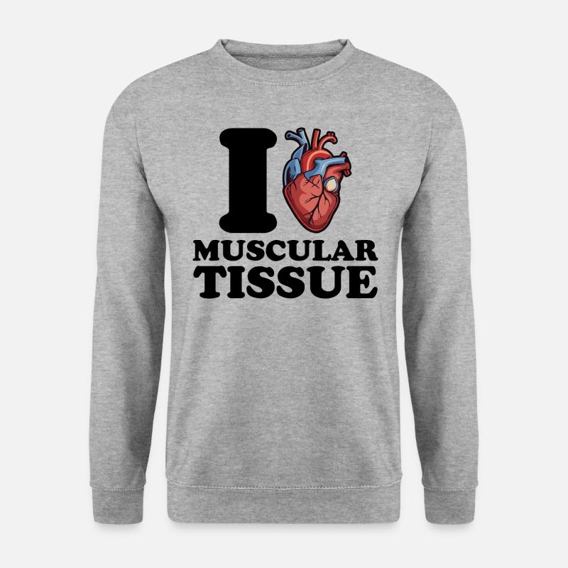Ich liebe Muskelgewebe - Unisex Pullover - Weißgrau meliert