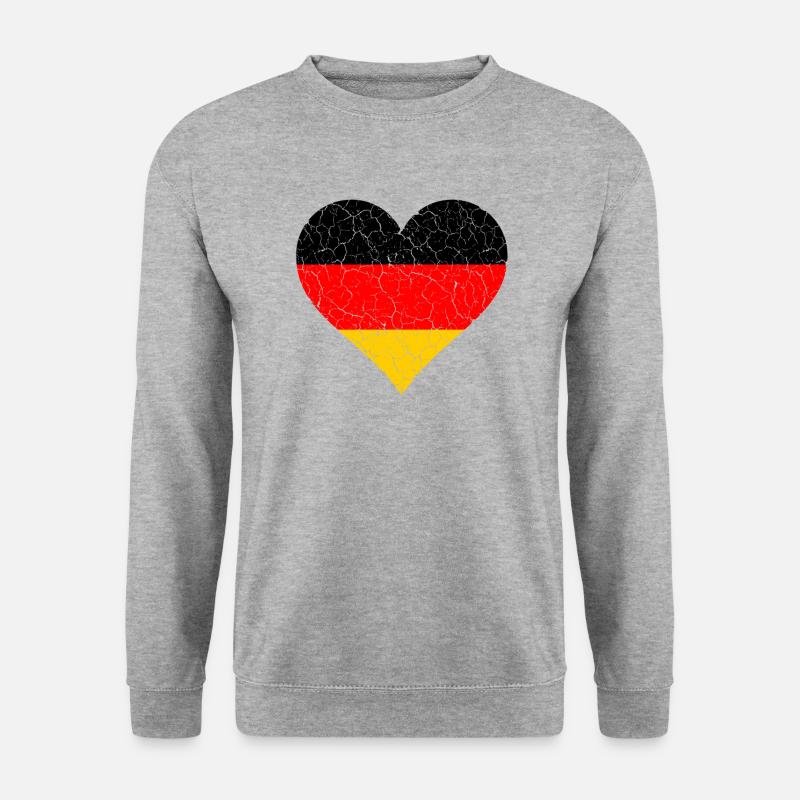 Deutschland Herz - Unisex Pullover - Weißgrau meliert