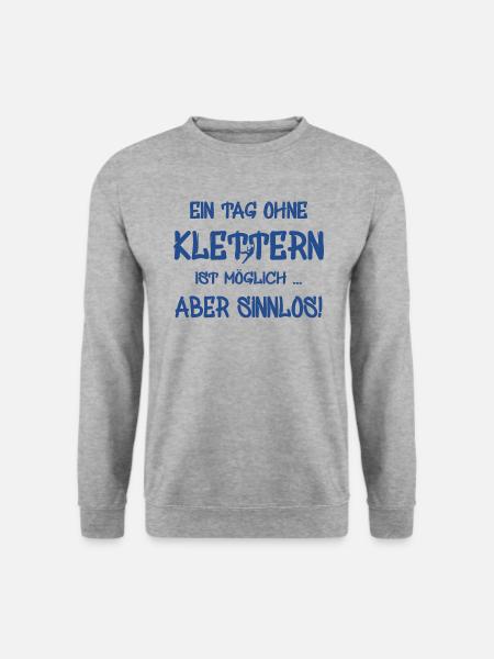 kletter - climbing - kletterer - bouldern - Unisex Pullover - Weißgrau meliert
