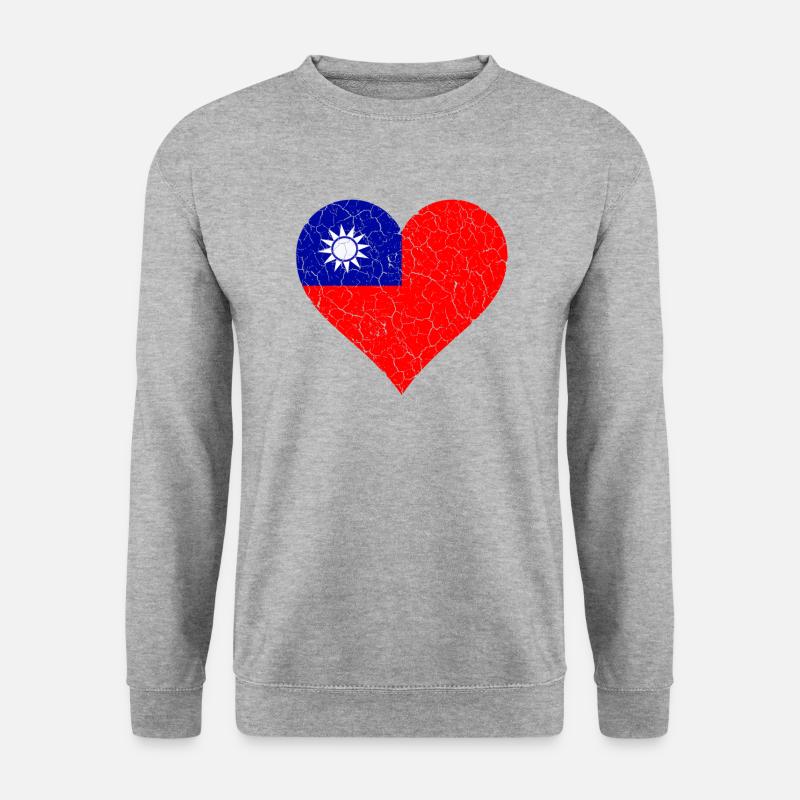 Taiwan Herz - Unisex Pullover - Weißgrau meliert