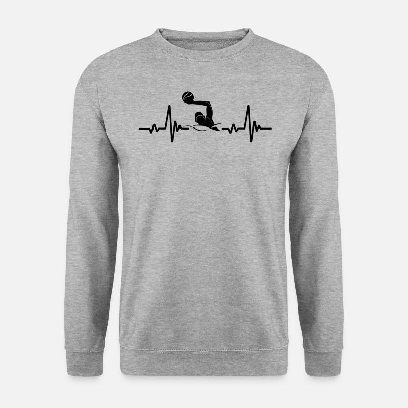 Wasserball Herzschlag - Unisex Pullover - Weißgrau meliert