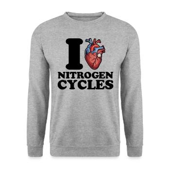 I love nitrogen cycles - Unisex Sweatshirt - salt & pepper - Front - Alina (178cm) & Michal (187cm)