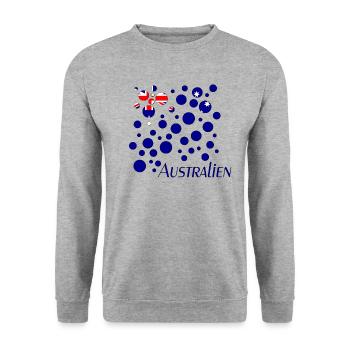Australien Australia - Unisex Pullover - Weißgrau meliert - Vorne - Alina (178cm) & Michal (187cm)
