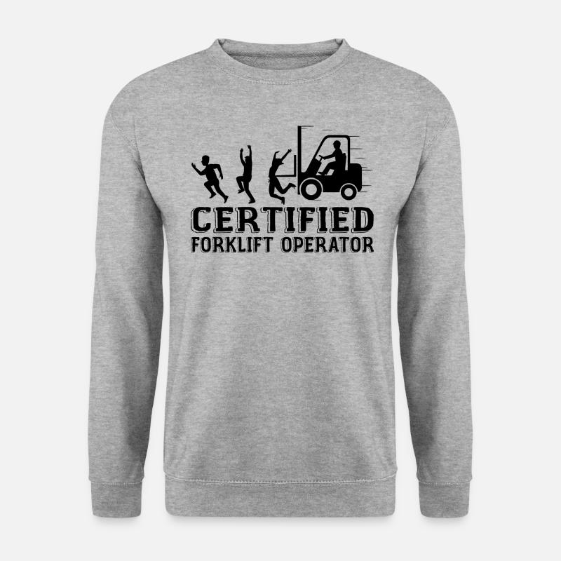 Certified Forklift Operator - Unisex Sweatshirt - salt & pepper