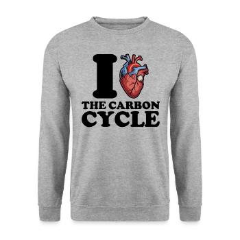 I love the carbon cycle - Unisex Sweatshirt - salt & pepper - Front - Alina (178cm) & Michal (187cm)