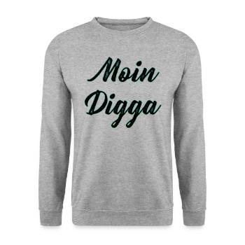 Digga - Unisex Pullover - Weißgrau meliert - Vorne - Alina (178cm) & Michal (187cm)