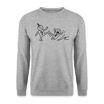 9th anniversary gift Funny 9 Years Old Birthday - Unisex Sweatshirt - salt & pepper - Front - Alina (178cm) & Michal (187cm)