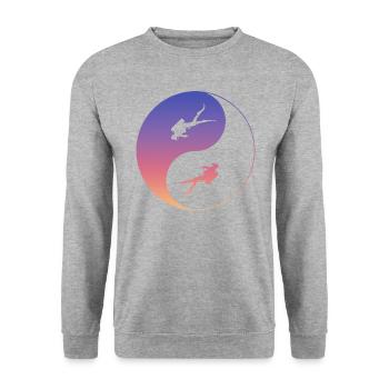 tauchen diving - Unisex Pullover - Weißgrau meliert - Vorne - Alina (178cm) & Michal (187cm)
