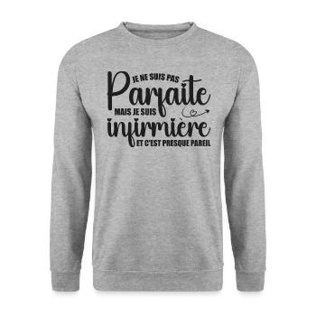 I'm not perfect, I'm a nurse - Unisex Sweatshirt - salt & pepper - Front - Alina (178cm) & Michal (187cm)